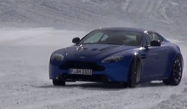 Aston Martin V12 Vantage S Drifting on Ice